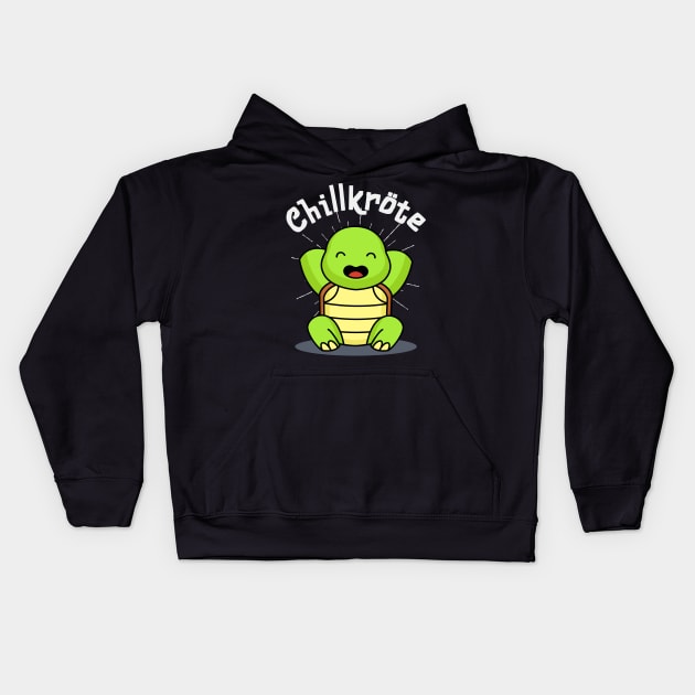 Chillkröte lustige Schildkröte Chillen Relaxen Kids Hoodie by Foxxy Merch